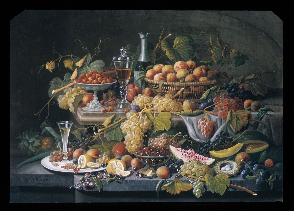 Still Life: Fruit, Severin Roesen (American (born Prussia), Boppard-am-Rhein 1816–72?), Oil on canvas, American 