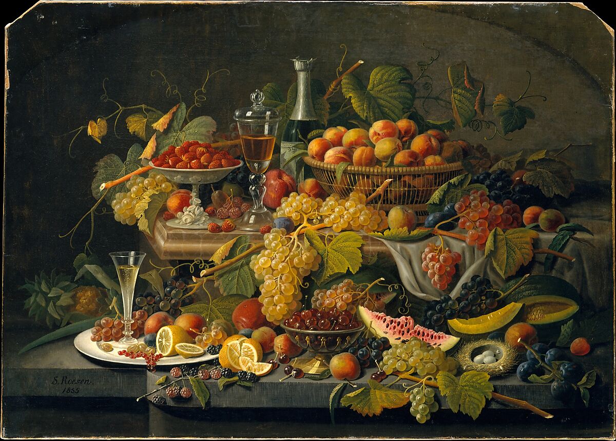 Still Life: Fruit, Severin Roesen (American (born Prussia), Boppard-am-Rhein 1816–72?), Oil on canvas, American