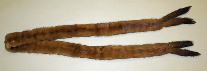 Accessory set, fur, silk, American 