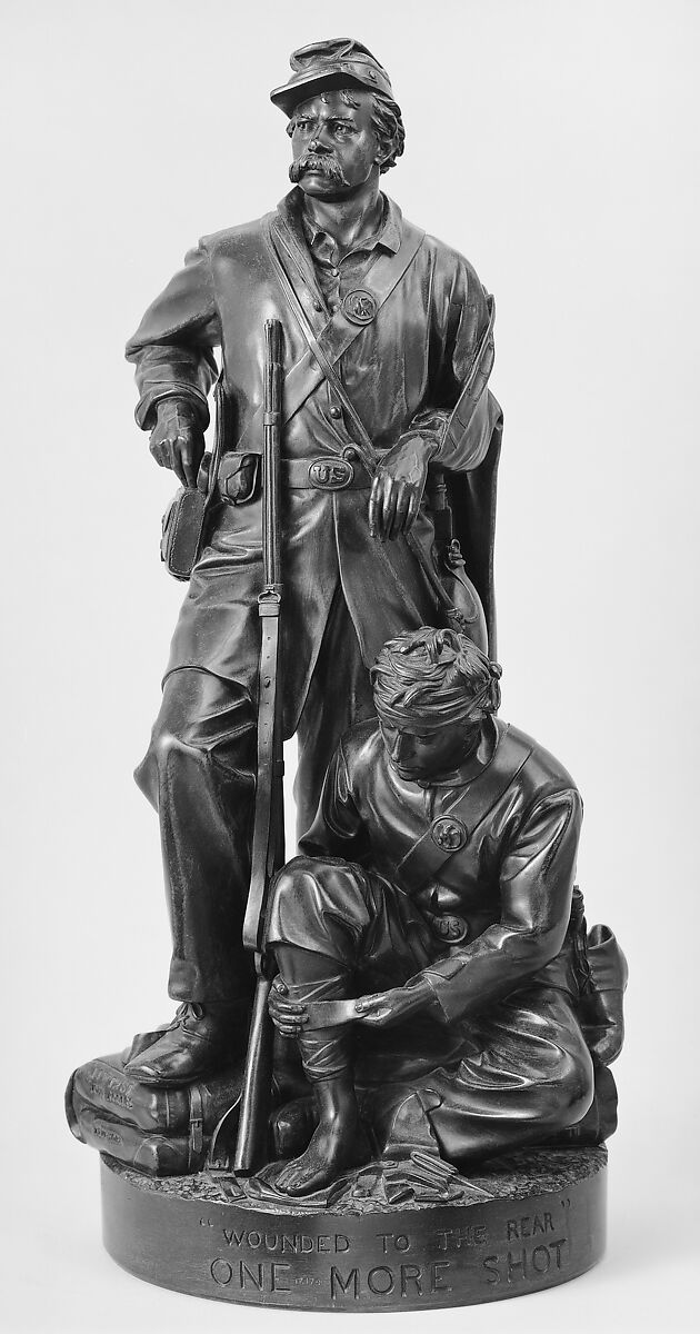 Wounded to the Rear / One More Shot, John Rogers (American, Salem, Massachusetts 1829–1904 New Canaan, Connecticut), Bronze, American 