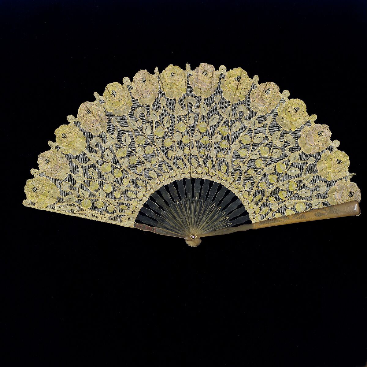 Fan, cotton, plastic, French 