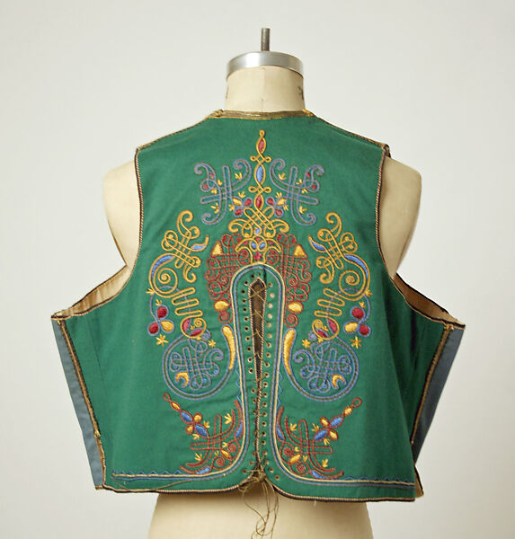 Ensemble, wool, metallic, Greek