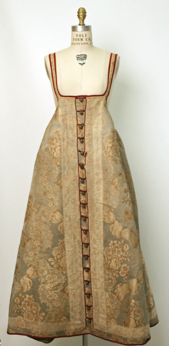 Ensemble, silk, cotton or linen, Russian