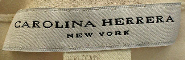 Evening ensemble, Carolina Herrera (American, born Venezuela, 1939), a) silk, gold leaf; b) silk, American