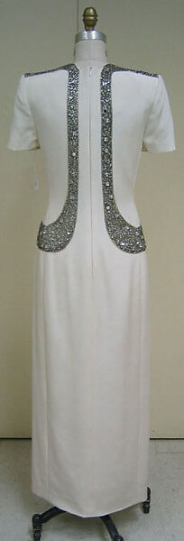 Evening dress, Carolina Herrera (American, born Venezuela, 1939), silk, rhinestone, glass, American