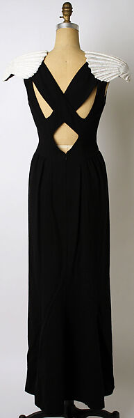 Evening dress, Carolina Herrera (American, born Venezuela, 1939), wool, plastic, glass, synthetic, American