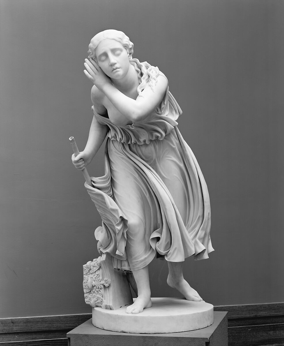 Nydia, the Blind Flower Girl of Pompeii, Randolph Rogers (American, Waterloo, New York 1825–1892 Rome), Marble, American