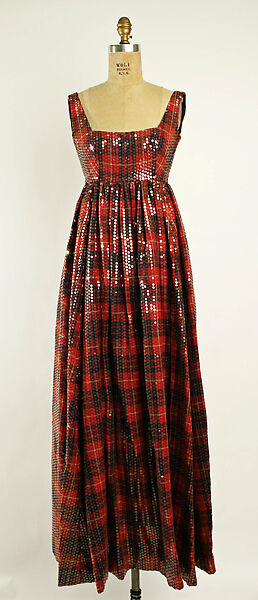 Evening dress, Emma Gibbs-Battie, wool, plastic, synthetic fiber, American 