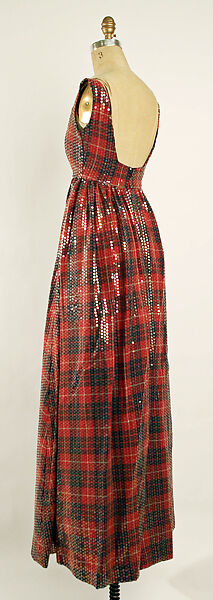 Evening dress, Emma Gibbs-Battie, wool, plastic, synthetic fiber, American