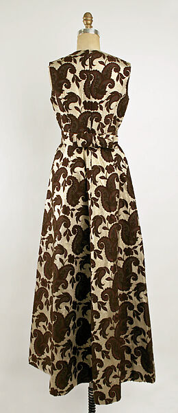 Evening dress, Emma Gibbs-Battie, rayon, lurex, metallic thread, American