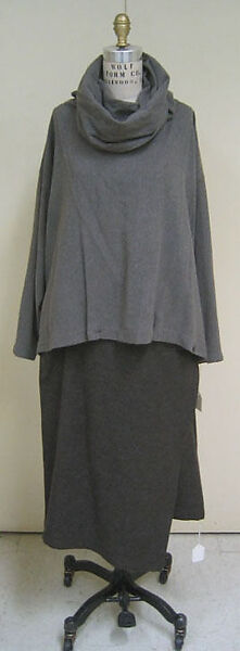 Ensemble, Issey Miyake (Japanese, 1938–2022), a) wool/acrylic blend; b) wool/nylon blend; c) wool/linen blend, Japanese