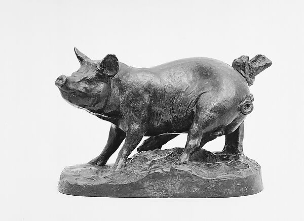 Pig Scratching, Frederick George Richard Roth (American, Brooklyn, New York 1872–1944 Englewood, New Jersey), Bronze, American 