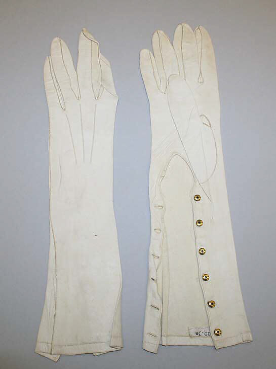 Gloves, leather, brass, American 