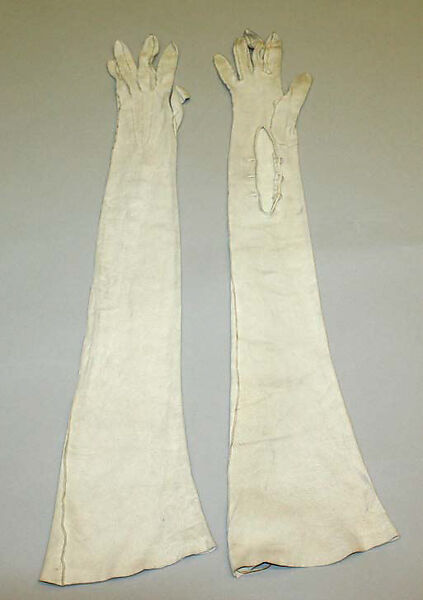 Gloves, leather, probably French 