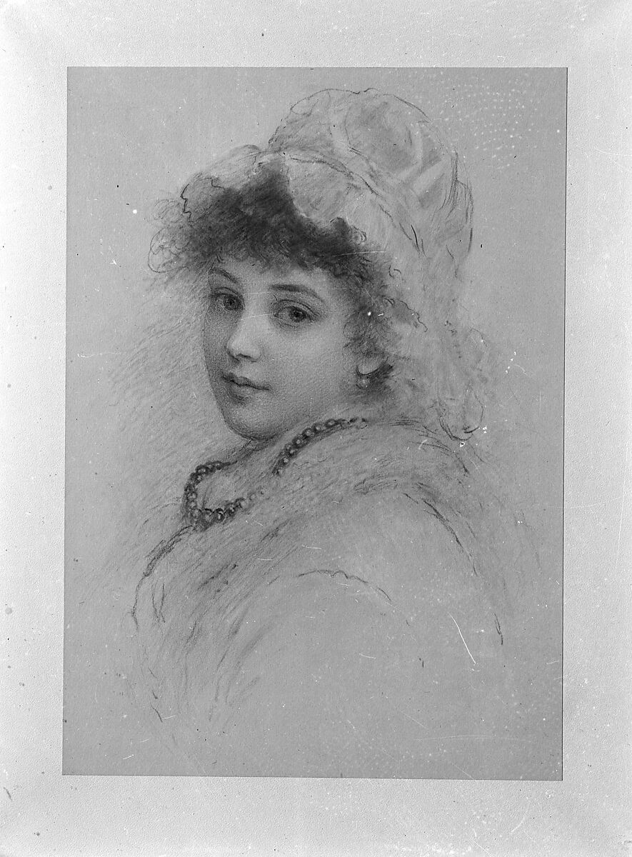 Portrait of a Young Woman, Samuel Worcester Rowse (American, 1822–1901), Charcoal and gouache and white-chalk heightening on buff-colored wove paper, lined with linen and mounted on a strainer, American