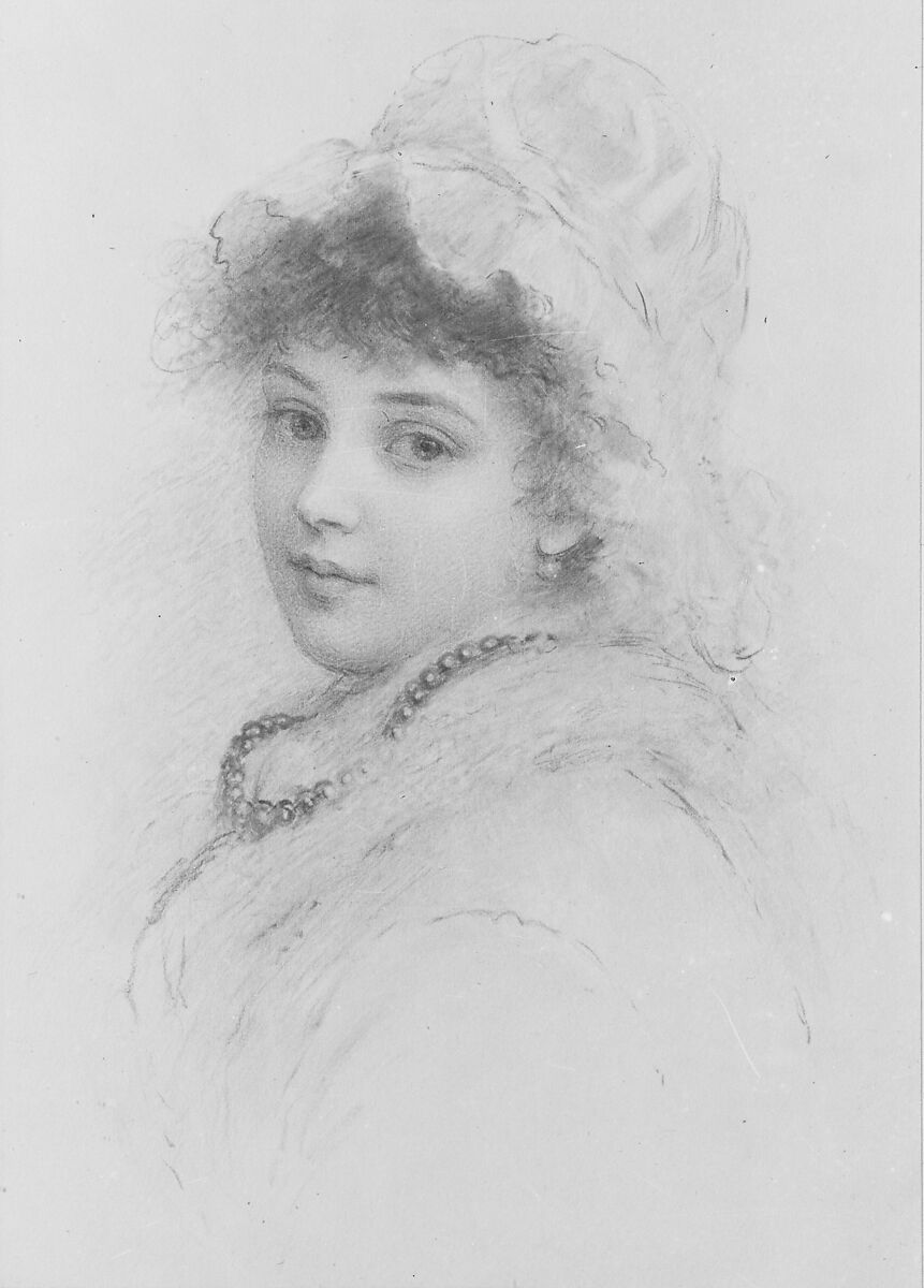 Portrait of a Young Woman, Samuel Worcester Rowse (1822–1901), Charcoal and gouache and white-chalk heightening on buff-colored wove paper, lined with linen and mounted on a strainer, American 