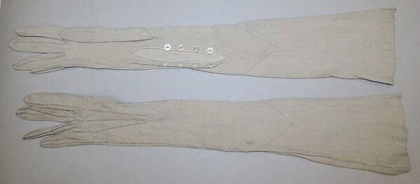 Gloves, leather, probably French 