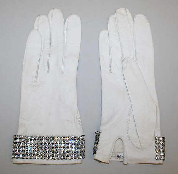 Gloves, Viola Weinberger, leather, glass, metal, American 