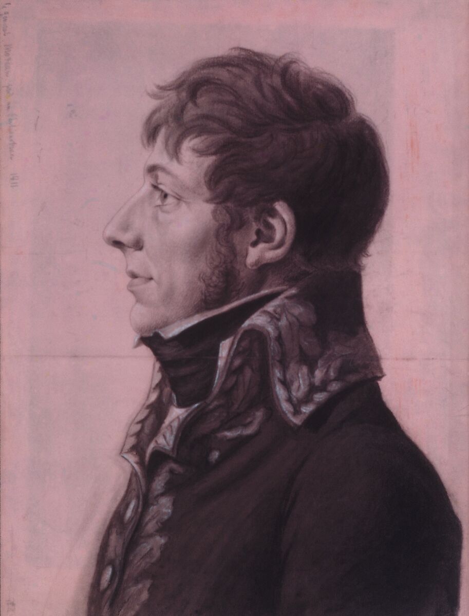 Jean-Victor Moreau, Charles Balthazar Julien Févret de Saint-Mémin (1770–1852), Charcoal (?), Conté crayon, and white-chalk heightening on off-white laid paper coated with gouache, American