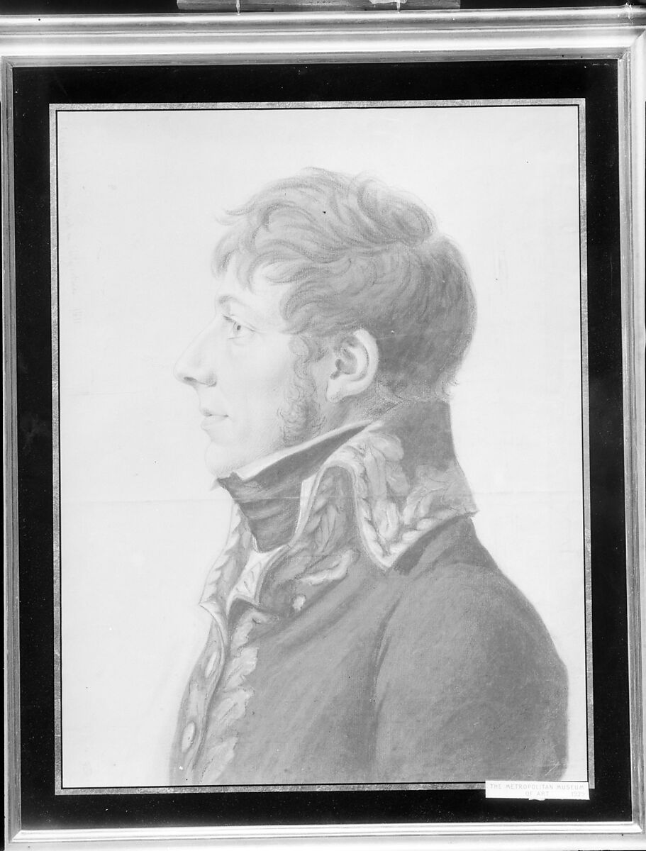 Jean-Victor Moreau, Charles Balthazar Julien Févret de Saint-Mémin (1770–1852), Charcoal (?), Conté crayon, and white-chalk heightening on off-white laid paper coated with gouache, American