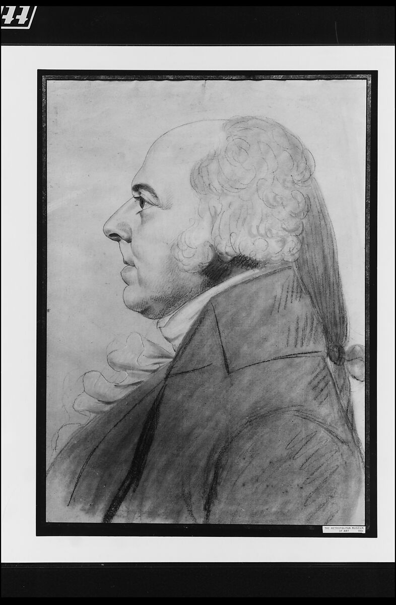 John Adams, Charles Balthazar Julien Févret de Saint-Mémin (1770–1852), Conté crayon, charcoal (?), and white-chalk heightening on off-white laid paper coated with gouache, American