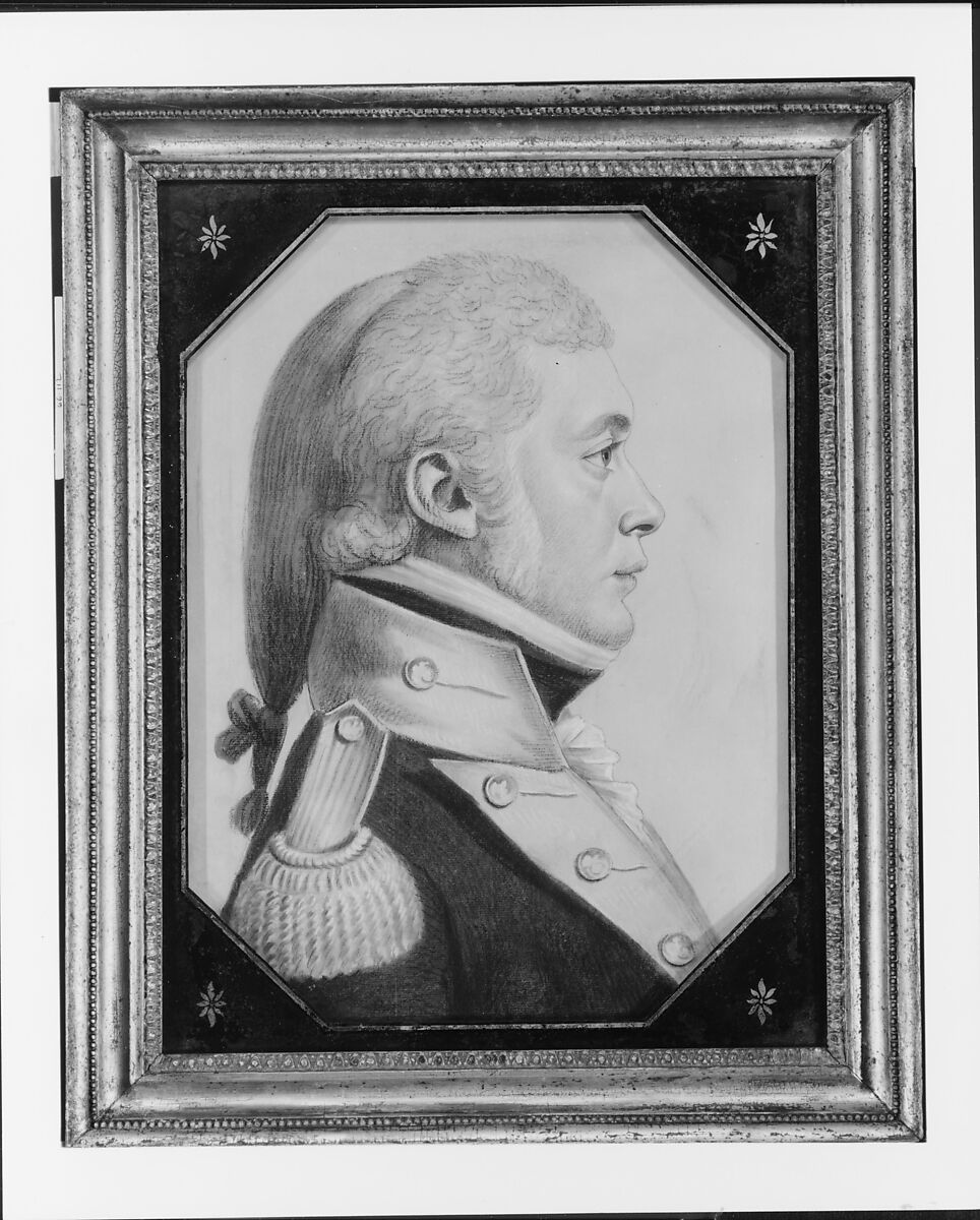 Dyer Sharp Wynkoop, Charles Balthazar Julien Févret de Saint-Mémin (1770–1852), Conté rayon, charcoal (?), and white chalk heightening on off-white laid paper coated with gouache, American
