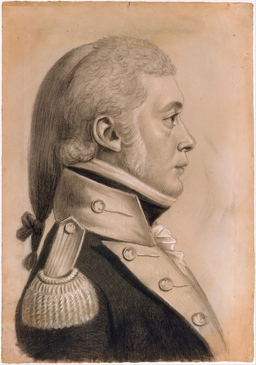 Dyer Sharp Wynkoop, Charles Balthazar Julien Févret de Saint-Mémin (1770–1852), Conté rayon, charcoal (?), and white chalk heightening on off-white laid paper coated with gouache, American 