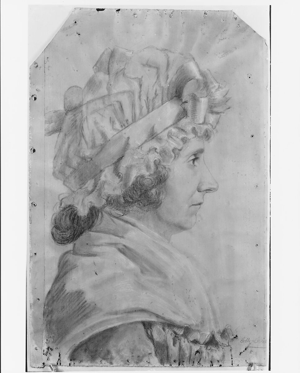 Mrs. George Clinton (Cornelia Tappen), Thomas Bluget De Valdenuit (1763–1846), Conté crayone, charcoal (?), and white-chalk heightening on off-white laid paper coated with gouache, American 
