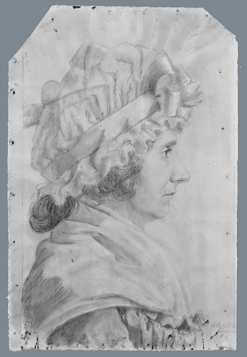 Mrs. George Clinton (Cornelia Tappen), Thomas Bluget De Valdenuit (1763–1846), Conté crayone, charcoal (?), and white-chalk heightening on off-white laid paper coated with gouache, American