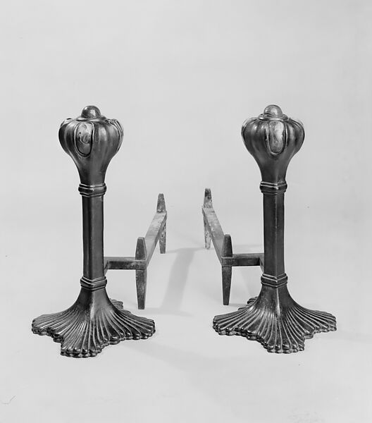 Andiron, Designed by Louis C. Tiffany (American, New York 1848–1933 New York), Bronze, glass, iron, American
