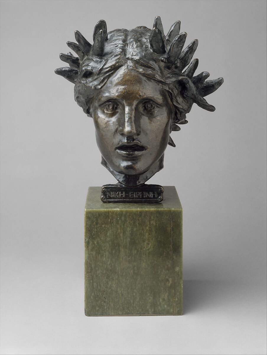 Head of Victory, Augustus Saint-Gaudens (American, Dublin 1848–1907 Cornish, New Hampshire), Bronze, American 