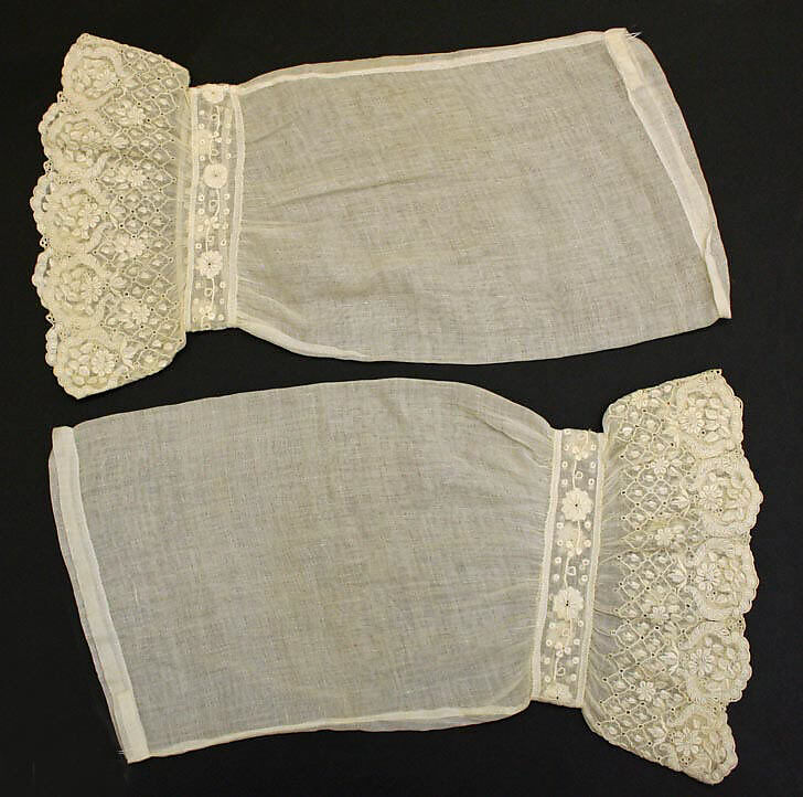 Undersleeves, linen, French 