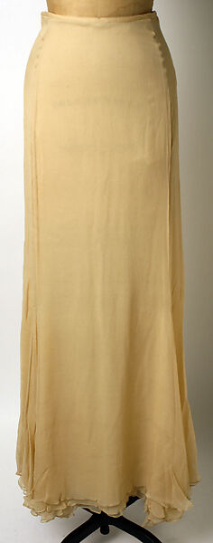 Evening ensemble, Carolina Herrera (American, born Venezuela, 1939), a)metallic, plastic, enamel, ceramic, copper, rhinestone, rayon; b) silk; c) wool, American