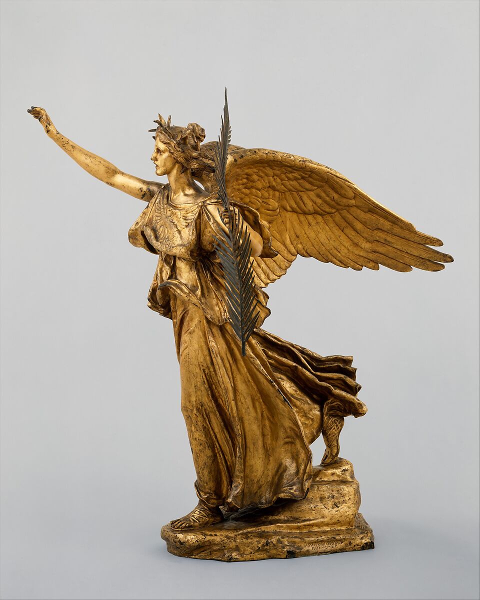 Victory, Augustus Saint-Gaudens (American, Dublin 1848–1907 Cornish, New Hampshire), Bronze, gilt, American 