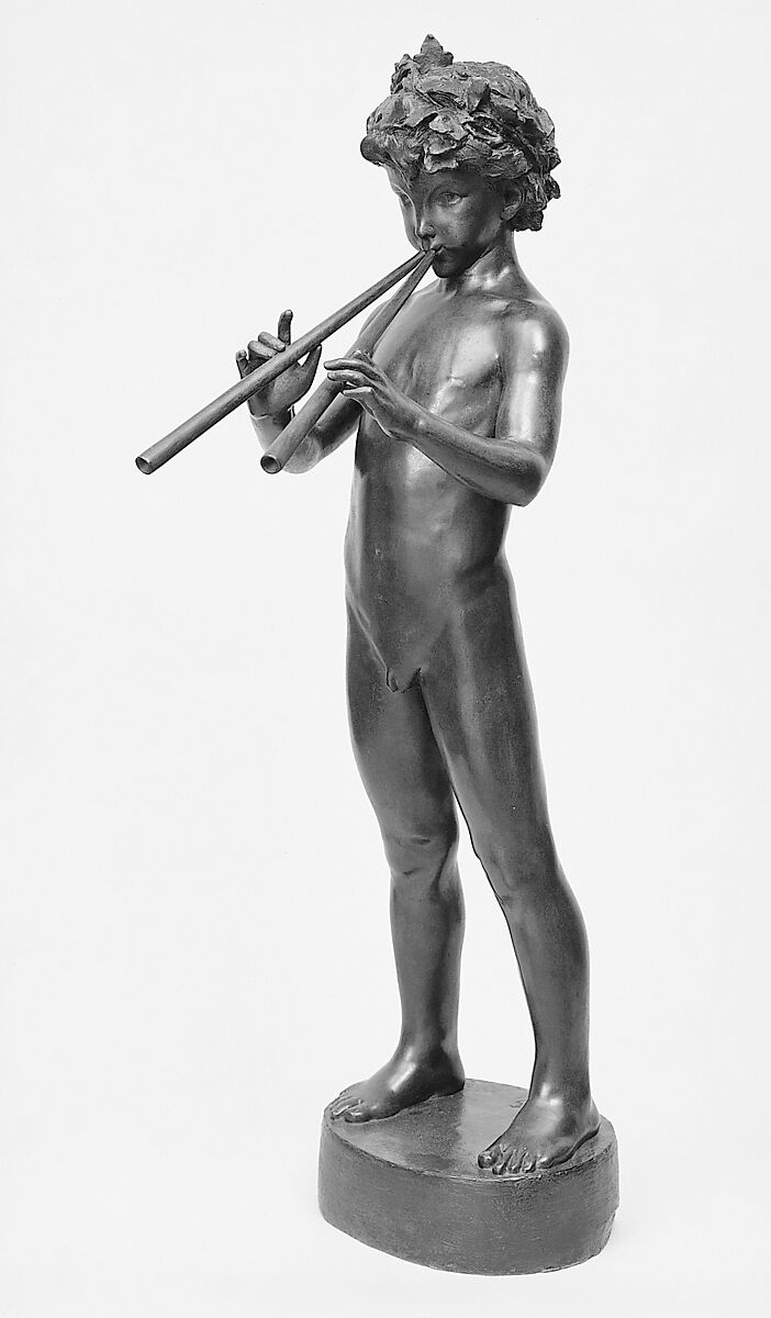 Piping Pan, Louis St. Gaudens (1854–1913), Bronze, American 