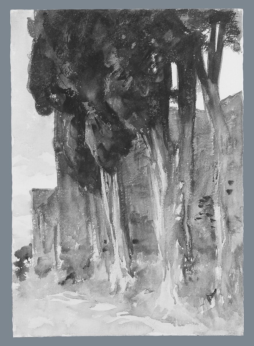 Alhambra, Granada, John Singer Sargent (American, Florence 1856–1925 London), Watercolor and graphite on white wove paper, American