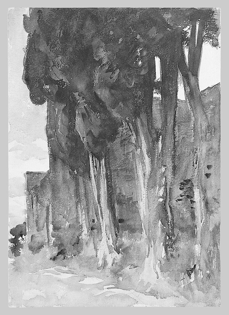 Alhambra, Granada, John Singer Sargent (American, Florence 1856–1925 London), Watercolor and graphite on white wove paper, American