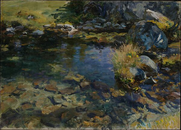 Alpine Pool, John Singer Sargent (American, Florence 1856–1925 London), Oil on canvas, American 