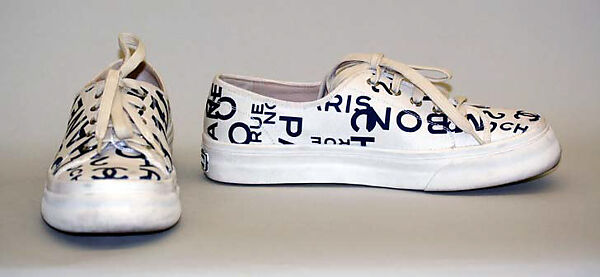 Tennis shoes, House of Chanel (French, founded 1910), a,b) cotton, rubber, nylon, French 