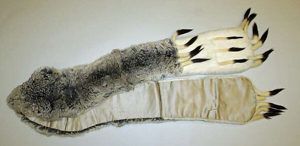 Accessory set, fur, silk, American or European
