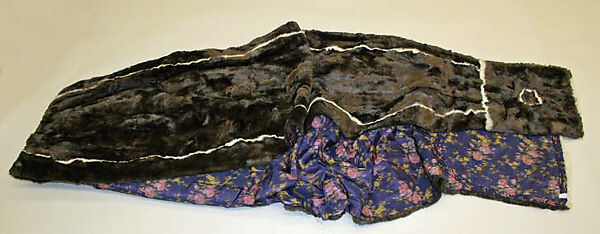 Accessory set, fur, silk, American
