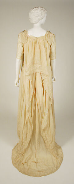 Tea gown, silk, cotton, pearls, American or European