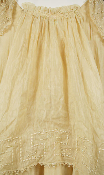 Tea gown, silk, cotton, pearls, American or European