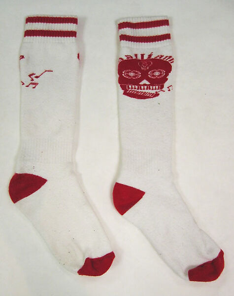 Ensemble, John Galliano (founded 1984), a) cotton, rubber, plastic; b) cotton, silk, plastic; c,d) cotton; e,f) leather, wood; g) fur, cotton, wool, plastic, British