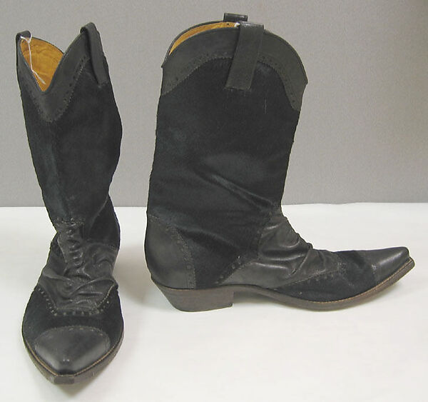 Ensemble, John Galliano (founded 1984), a) cotton, rubber, plastic; b) cotton, silk, plastic; c,d) cotton; e,f) leather, wood; g) fur, cotton, wool, plastic, British