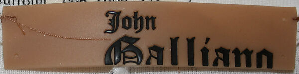 Ensemble, John Galliano (founded 1984), a) cotton, rubber, plastic; b) cotton, silk, plastic; c,d) cotton; e,f) leather, wood; g) fur, cotton, wool, plastic, British