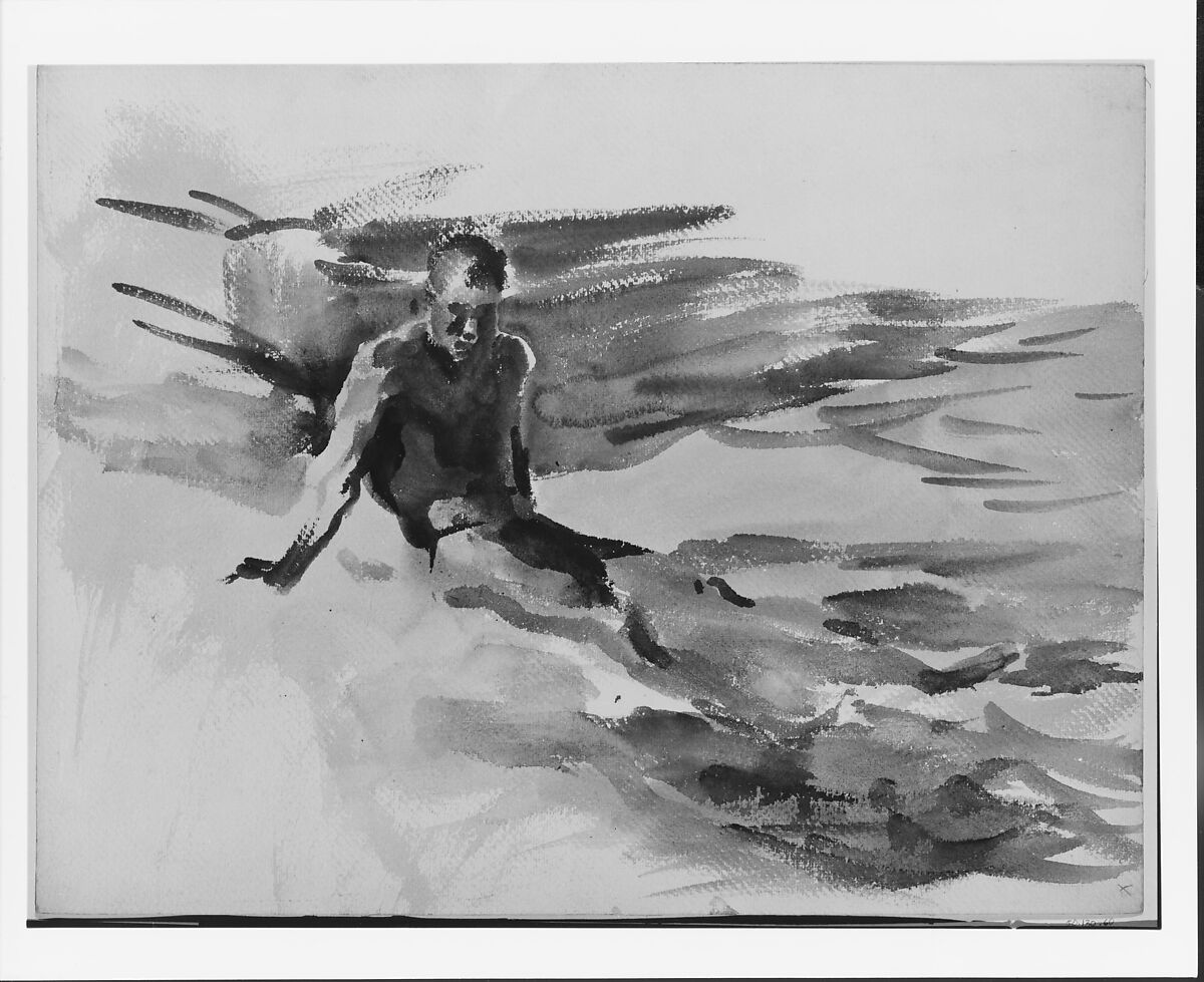 Bather, Florida, John Singer Sargent (American, Florence 1856–1925 London), Watercolor on white wove paper, American