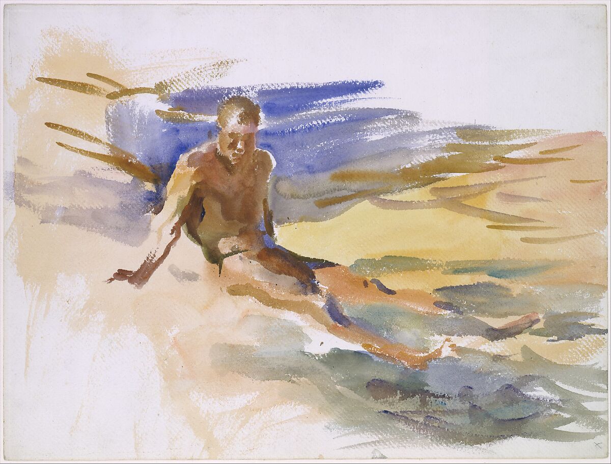 Bather, Florida, John Singer Sargent (American, Florence 1856–1925 London), Watercolor on white wove paper, American