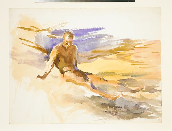 Bather, Florida, John Singer Sargent (American, Florence 1856–1925 London), Watercolor on white wove paper, American 