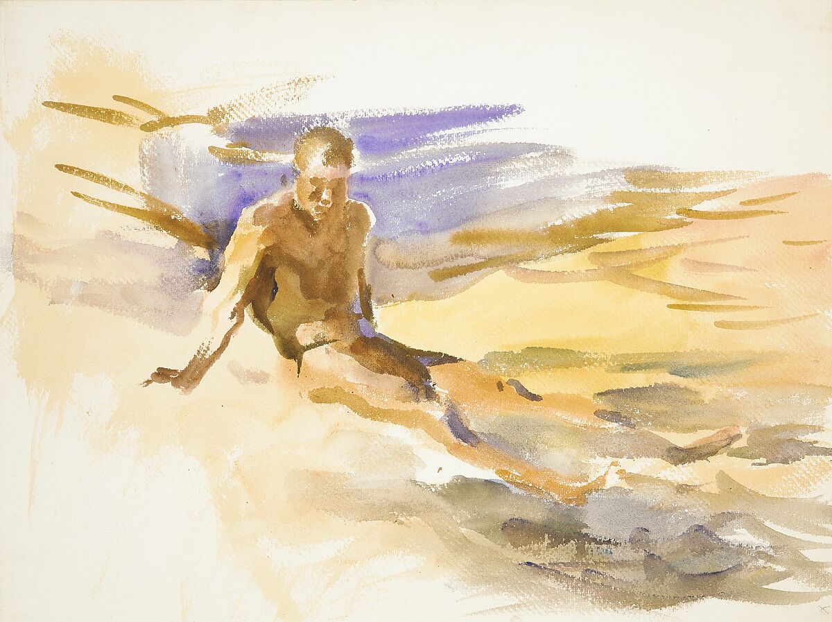 Bather, Florida, John Singer Sargent (American, Florence 1856–1925 London), Watercolor on white wove paper, American